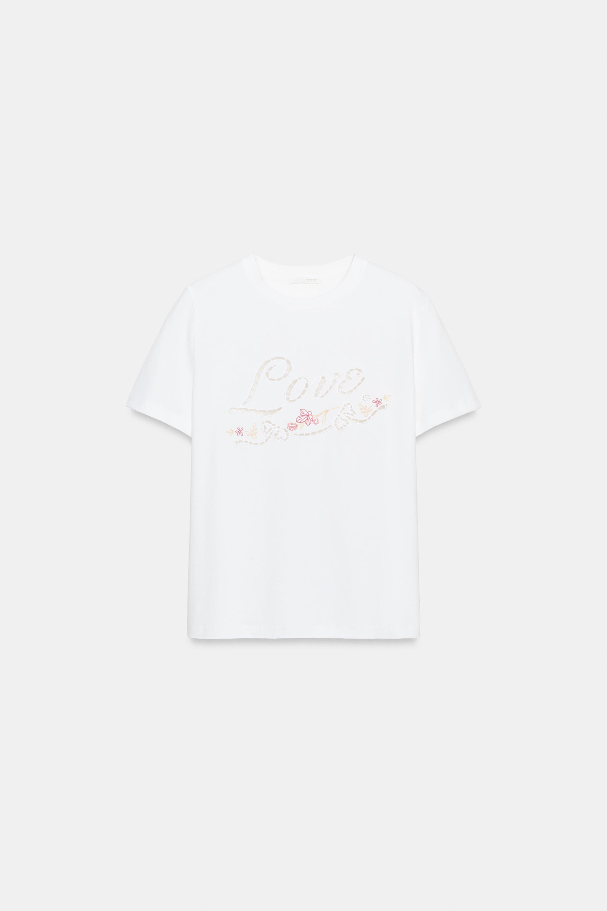 EMBROIDERED TEXT T-SHIRT